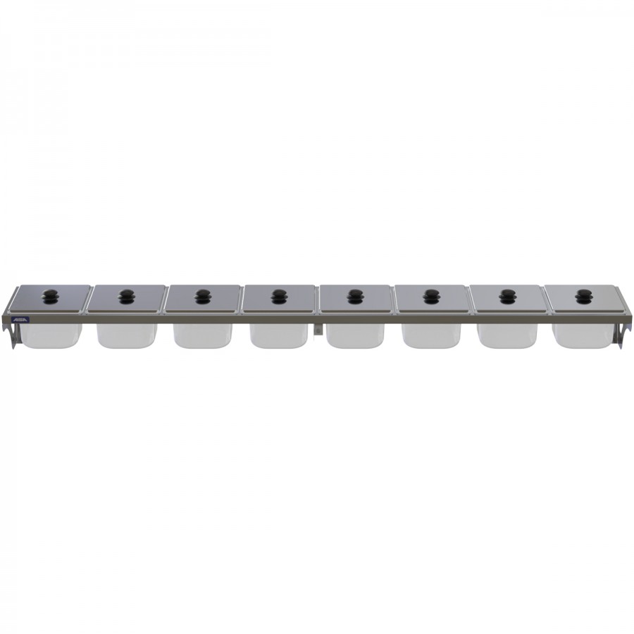 Condimentadora de Parede 8 Cubas Acrílico 1/6 100mm - Aisa